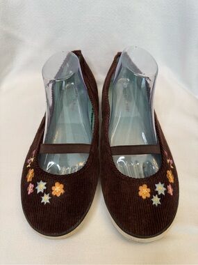 Vintage Lower East Side Corduroy Floral Embroidered Mary Jane Flats 11